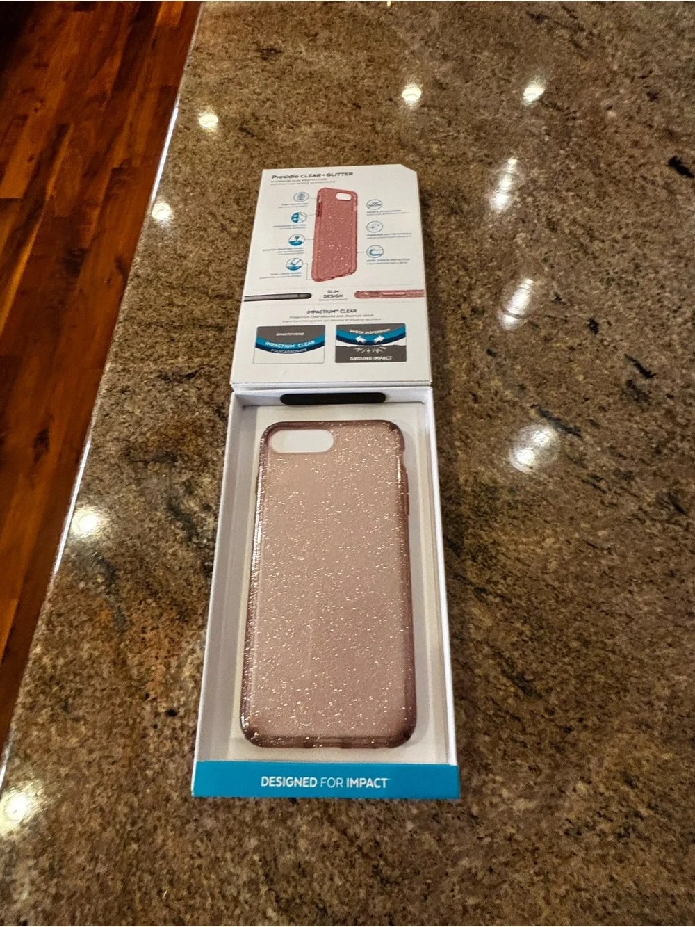 speck Presidio Clear+Glitter iPhone 7 Plus Case in Rose Glitter